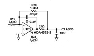 Schematic with feedback capacitor and extra resistor in front of the feedback resistor